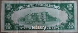 Rare TOWNSEND MA 1929 $10 National Currency Bank Note Massachusetts Charter #805