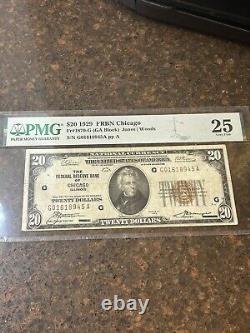 SASA 1929 $20 National Currency Federal Reserve Bank Of Chicago Pmg Vf25