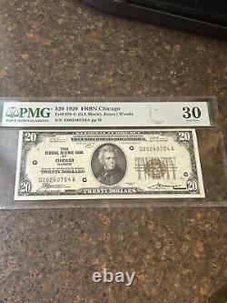 SASA 1929 $20 National Currency Federal Reserve Bank Of Chicago Pmg Vf30
