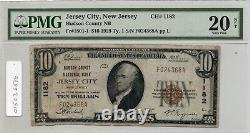Scarce 1929 $10 National Currency Hudsun County National Bank Jersey City Nj. Vf