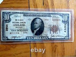 Scarce 1929 $10 National Currency The Second National Bank Of Ashland Ky. #3944
