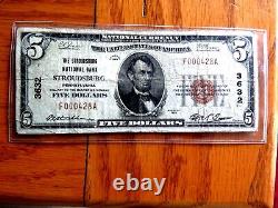 Scarce 1929 $5 National Currency Stroudsburg National Bank Stroudsburg Pa. #3632