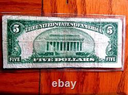 Scarce 1929 $5 National Currency Stroudsburg National Bank Stroudsburg Pa. #3632
