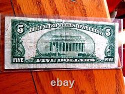 Scarce 1929 $5 National Currency The First National Bank Of Pittston Pa. #478