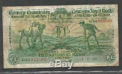 Scarce The National Bank Limited £1/Punt, Currency Commission Consolidated Bank
