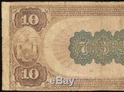 Series 1882 $10 Dollar Bill National Bank Note Large Currency Old Paper Money