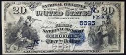 Series of 1882 $20.00 Nat'l Currency, The First National Bank of Medford, WI