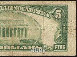 Star 1929 $5 Dollar Bill Brown Seal Bank Note Old Paper Money National Currency