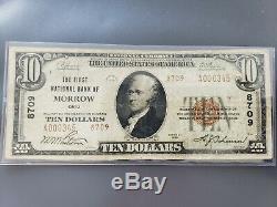 The First National Bank of Morrow Ohio Ch #8709 National Currency 1929 $10 Ty. 2