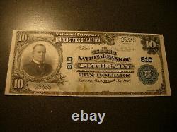USA National Currency 1902 The Second National Bank Of Paterson N. J. $10 Note