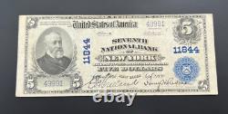 United States U. S. $5 Currency Large National Bank Note of New York 1902 series