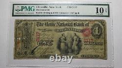 1 1865 $ Ellenville New York Ny Monnaie Nationale Banque Note Bill #2117 Ace Pmg