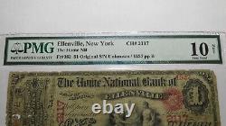 1 1865 $ Ellenville New York Ny Monnaie Nationale Banque Note Bill #2117 Ace Pmg