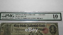 1 1865 $ Us Lawrence Massachusetts Ma Billet De Banque National - Bill Ch. # 1014 Ace