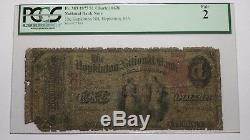 $ 1 1875 Billet De Banque National De La Monnaie Nationale Hopkinton Massachusetts Ma