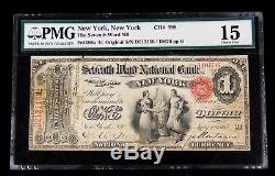 $ 1 Monnaie Nationale Note Seventh Ward Bank New York Ch # 998 Pmg 15