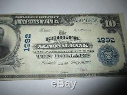 10 022 $ Keokuk Iowa Ia Banque Nationale De Billets De Banque Note! Ch. # 1992 Vf