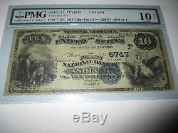 10 $ 1882 Ashland Oregon Ou Note De Banque Nationale Bill Bank Ch. 5747 Valeur Retour