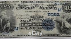 10 $ 1882 Edwardsville Illinois IL Banque Nationale Monnaie Note Bill Ch. # 5062