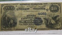 10 $ 1882 Mcalester Oklahoma Ok Banque Nationale Monnaie Note Bill Ch. # 5052 Date