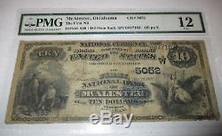 10 $ 1882 Mcalester Oklahoma Ok Billet De Banque En Monnaie Nationale Bill Ch. # 5052 Date