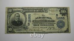 10 $ 1902 Andalousie Alabama Al Monnaie Nationale Banque Note Bill! Ch. #11955 Fine+