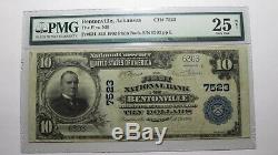 10 $ 1902 Arkansas Ar Bentonville Monnaie Nationale De Billets De Banque Bill Ch. # 7523 Vf25