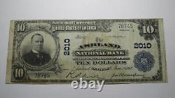 10 $ 1902 Ashland Kentucky Ky Monnaie Nationale Bill! Ch. N° 2010 Vf