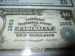 10 $ 1902 Billet De Banque National En Devise Faribault Minnesota, Mn Bill Ch. # 1863 Pmg
