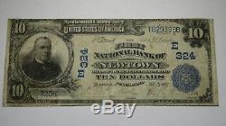 10 $ 1902 Billet De Banque National En Monnaie De Newtown Pennsylvanie, Pa N ° 324 Fin