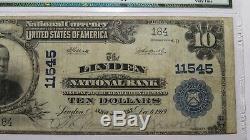 10 € 1902 Billet De Billet De Banque En Monnaie Nationale Linden New Jersey Nj! Ch. # 11545 Vf20