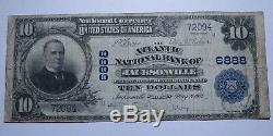 10 $ 1902 Billet De Billet De Banque National De Jacksonville En Floride, Floride! Ch # 6888 Fine