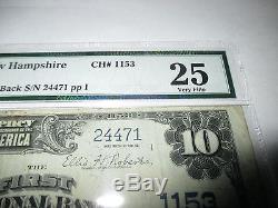 $ 10 1902 Billet De La Banque Nationale Du New Hampshire Nh De Bill, Bill # 1153 Vf