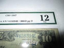 $ 10 1902 Cohoes New York Ny Banque De Billets De Banque Nationale Bill # 1347 Pmg Fine