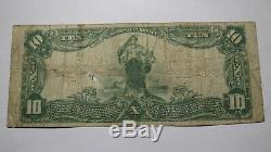 10 $ 1902 De Witt Iowa Ia Banque Nationale Monnaie Note Bill! Ch. # 3182 Rare! Etats-unis
