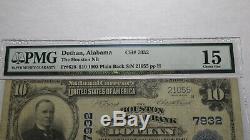 10 $ 1902 Dothan Alabama Al Banque Nationale Monnaie Note Bill! Ch. # 7932 Pmg F15