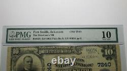 10 $ 1902 Fort Smith Arkansas Ar Monnaie Nationale Bill #7240 Vg10 Pmg