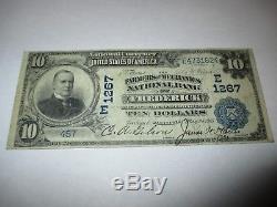 10 $ 1902 Frederick Maryland MD Banque De Billets De Banque Nationale Note Bill! Ch. # 1267 Fine