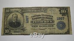 10 $ 1902 Frederick Maryland MD Billet De Banque National En Monnaie De Banque Bill Ch. # 1267 Amende