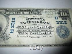 10 $ 1902 Gloversville New York, Ny Bill De Billet De Banque National! Ch # 3312 Vf