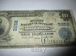 $ 10 1902 Iowa Falls Iowa Ia Bill Note De Banque De La Monnaie Nationale! Ch. # 3871 Rare