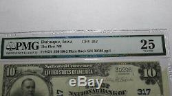 10 $ 1902 Iowa Ia Dubuque Banque Nationale Monnaie Note Bill Ch # 317 Pmg! Vf25