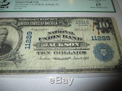 10 1902 $ Jackson Michigan MI Banque De Monnaie Nationale Note Bill Ch. # 11289 Fine