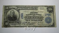 10 $ 1902 Kewanee Illinois IL Banque Nationale Monnaie Note Bill! Ch. # 1785 Fin
