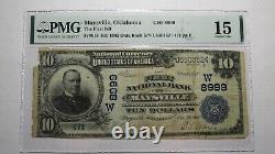 10 $ 1902 Maysville Oklahoma Ok Monnaie Nationale Banque Note Bill Ch #8999 F15 Pmg