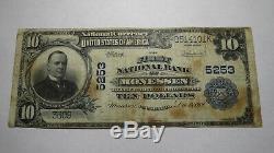 10 $ 1902 Monessen Pennsylvania Pa Banque Nationale Monnaie Note Bill! Ch. # 5253
