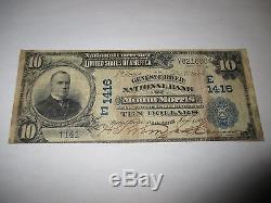 $ 10 1902 Mont Morris New York Ny Note De La Banque Monétaire Nationale Bill! # 1416 Rare