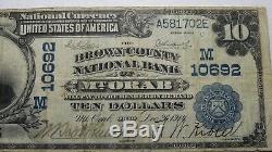 10 $ 1902 Mt. Orab Ohio Oh Banque Nationale Monnaie Notez Bill Ch. # 10692 Fine Mont