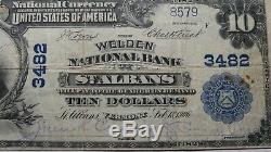$ 10 1902 St. Albans Vermont Vt Banque Nationale Monnaie Remarque Bill! # 3482 Vf + Saint