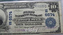 10 $ 1902 Turtle Creek Pennsylvania Pa Banque Nationale Monnaie Notez Le Projet De Loi # 6574 Pmg